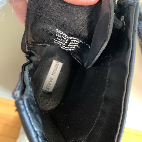 STEVE MADDEN Griffen Leather Moto Combat Style Boots Size 7.5 Black - Picture 8 of 16